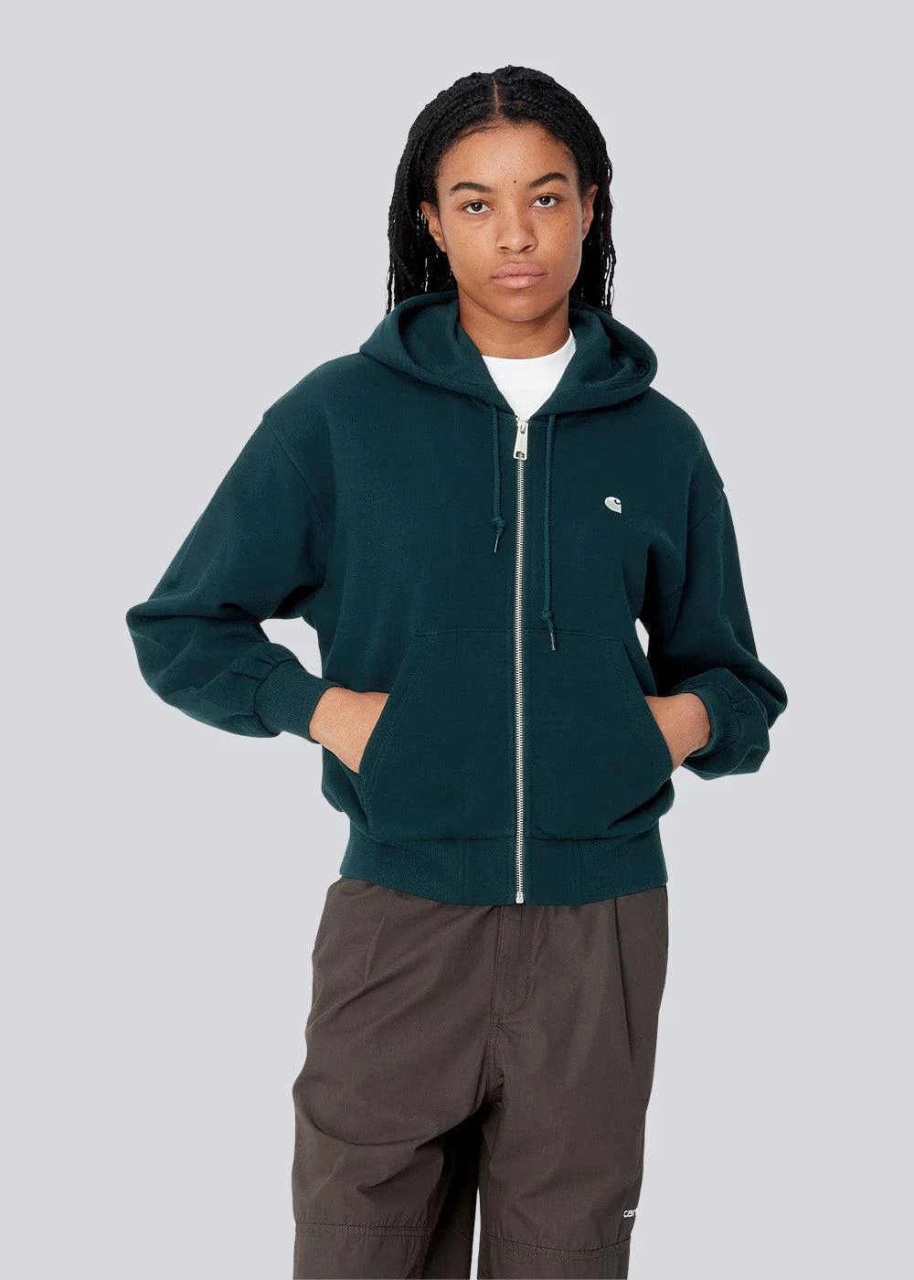 W Hooded Casey Jacket - Duck Blue / Silver - Image 3
