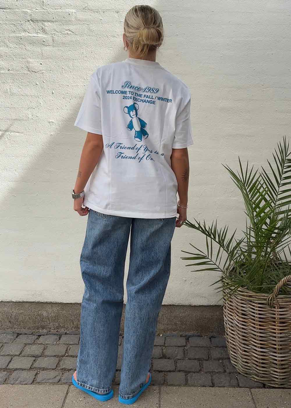 W S/S Exchange T-Shirt - White / Blue - Image 3