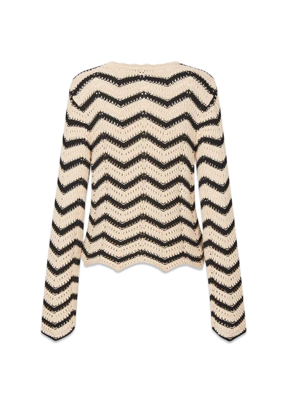 CaryMD o-neck - Summer Sand Thin Black Stripe - Image 3