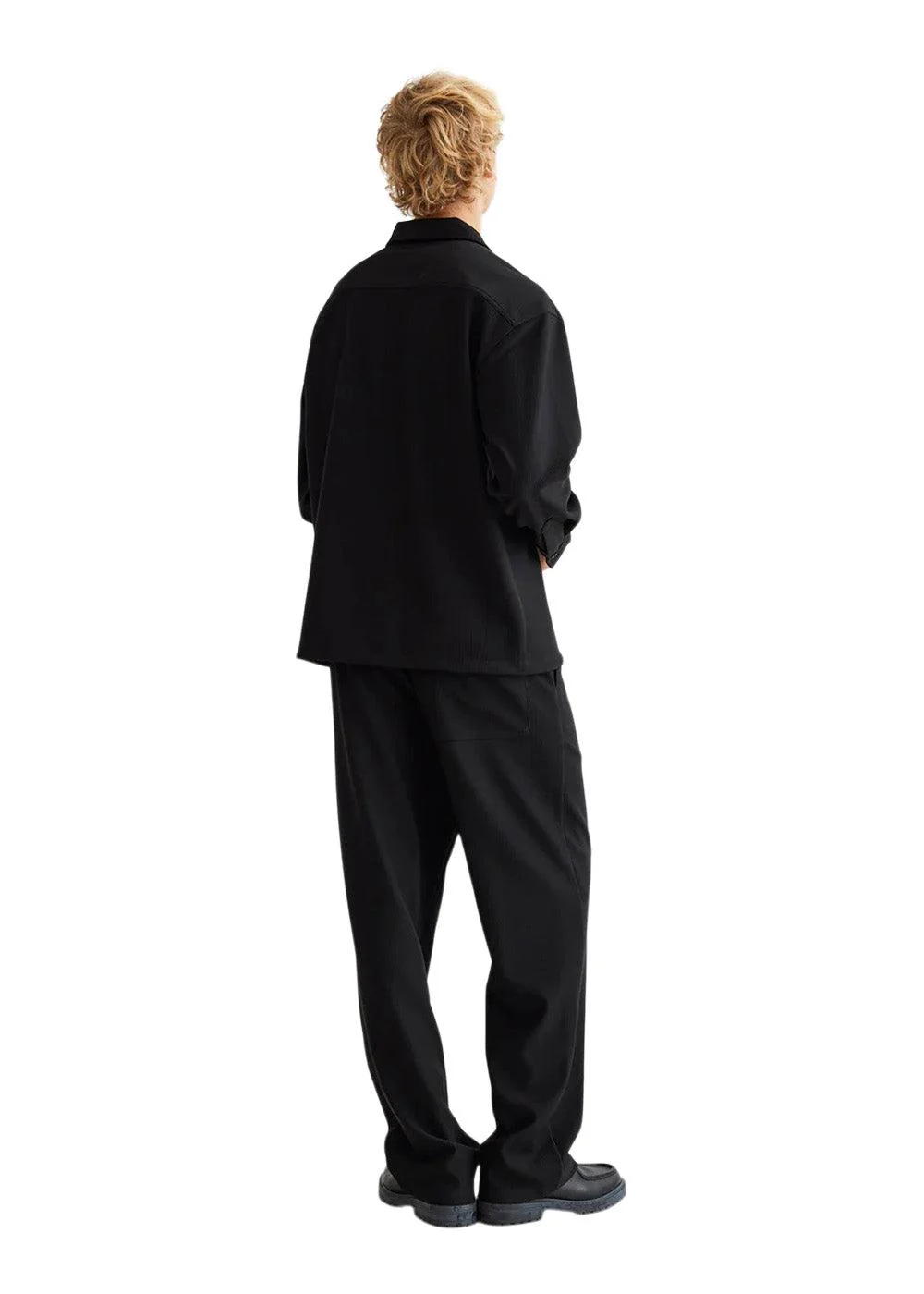 Tuck Plisse Shirt - Black - Image 3
