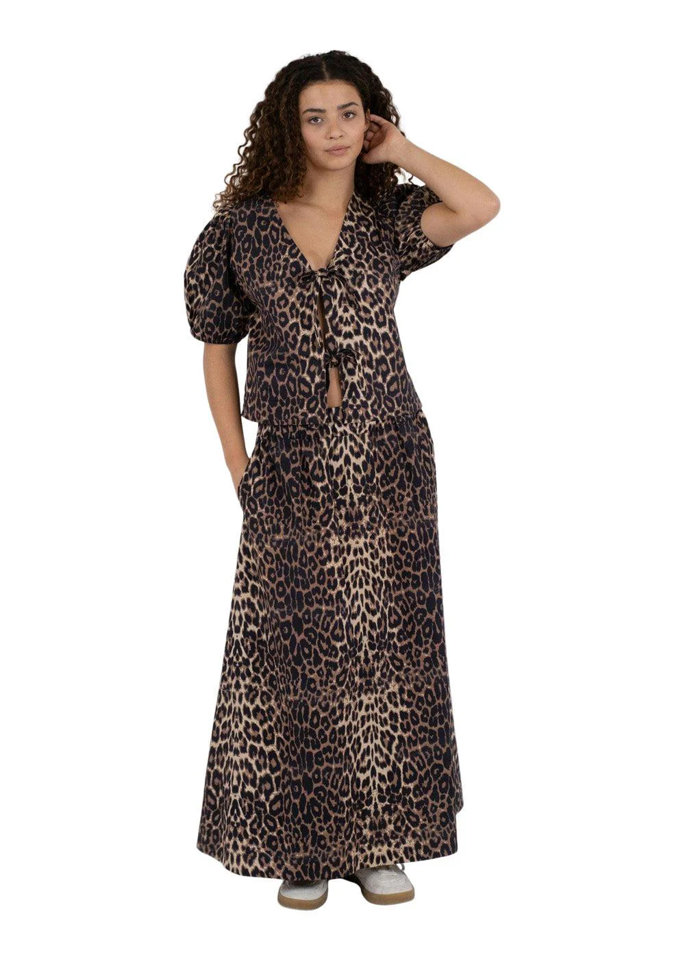 Yara Leo Long Skirt - Leopard - Image 3