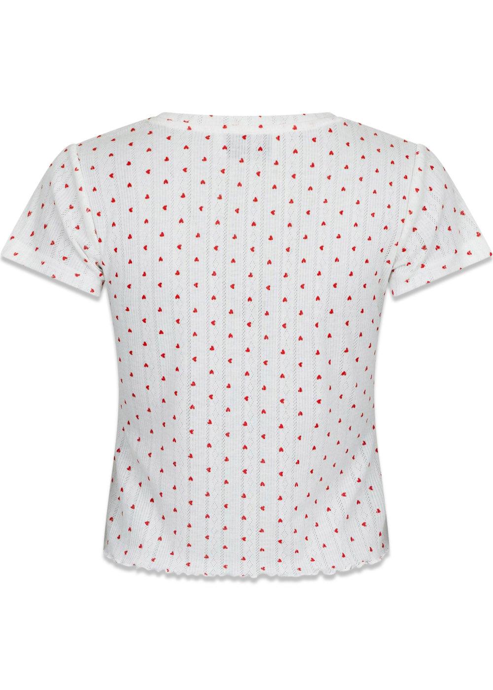 Lonnie Pointelle Heart Top - White - Image 2