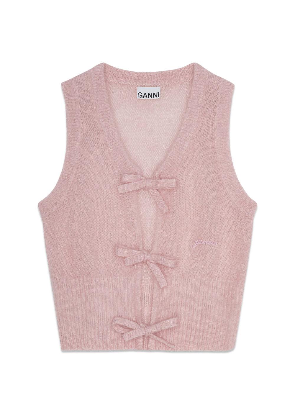Light Mohair Tie String Vest - Lilac Sachet