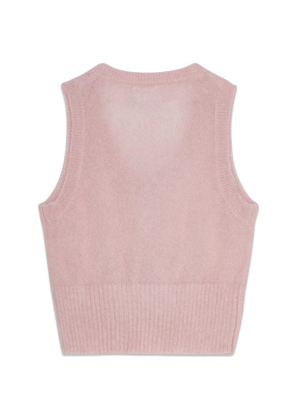 Light Mohair Tie String Vest - Lilac Sachet - Image 2