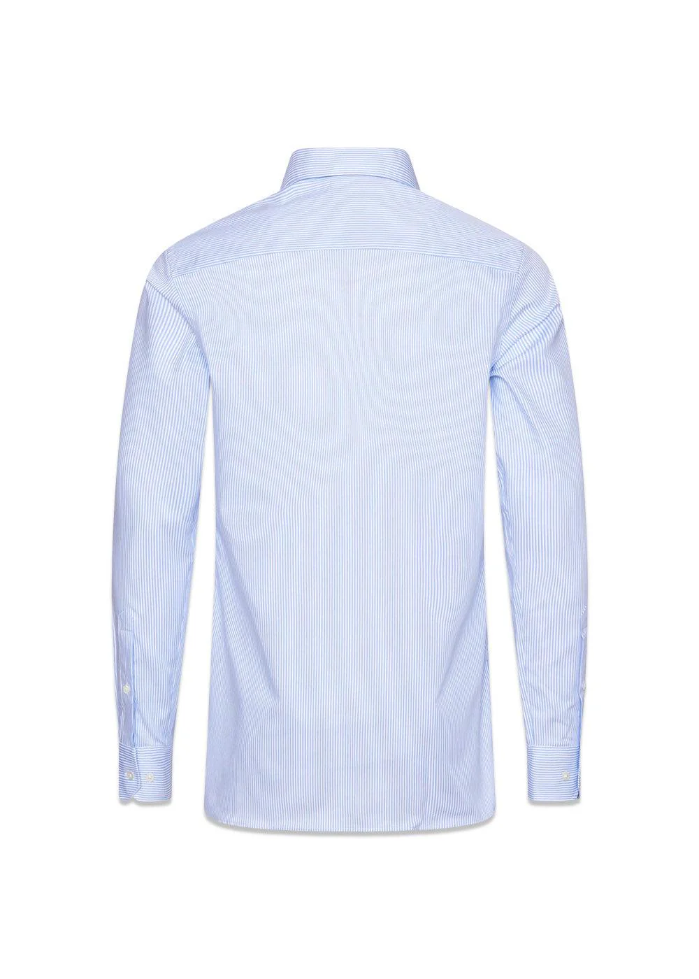 Slim Fit Cut Away Non Iron Banker Stripe - Light Blue - Image 2