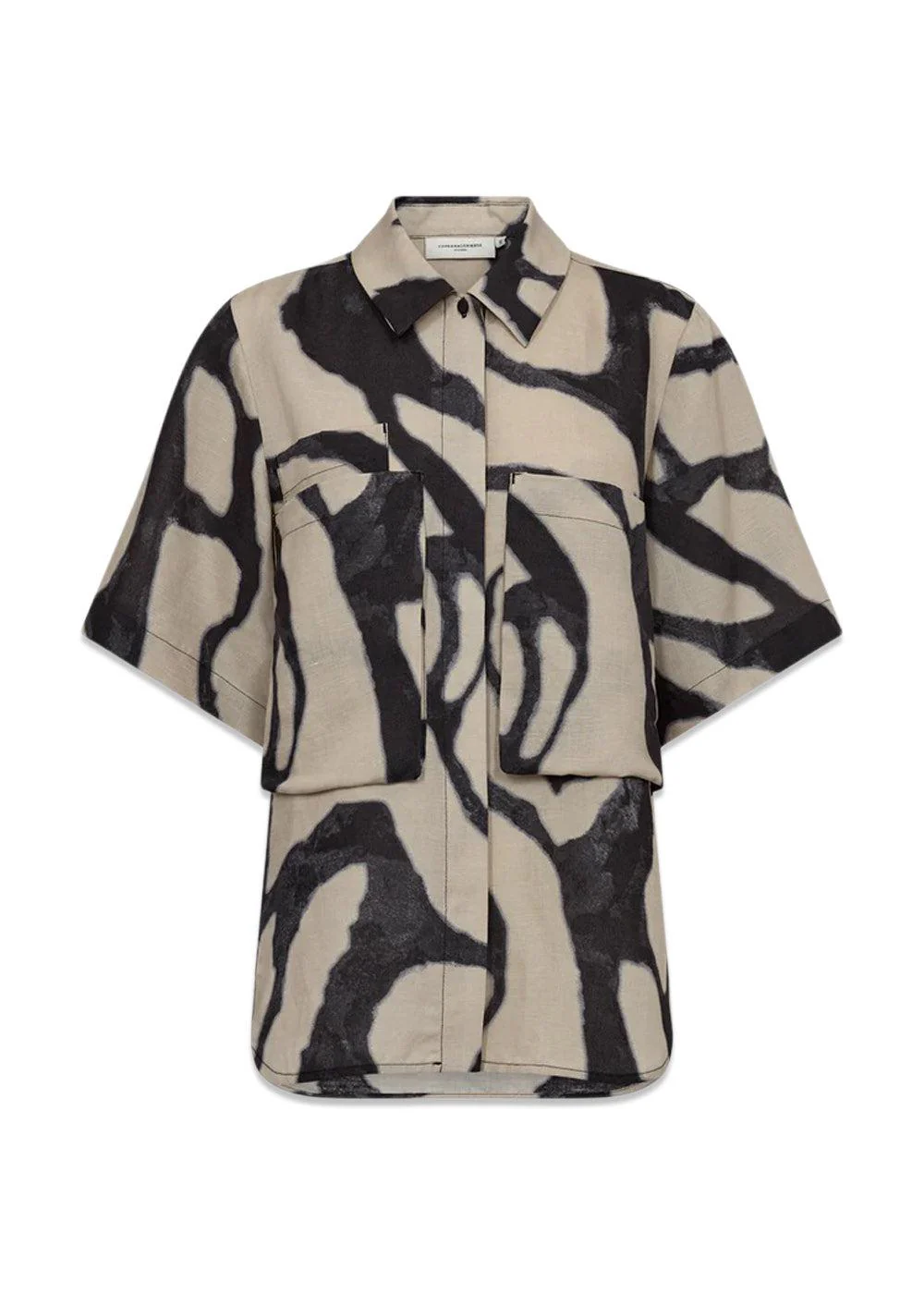 CMNATU SHIRT - Oyster Gray W. Black