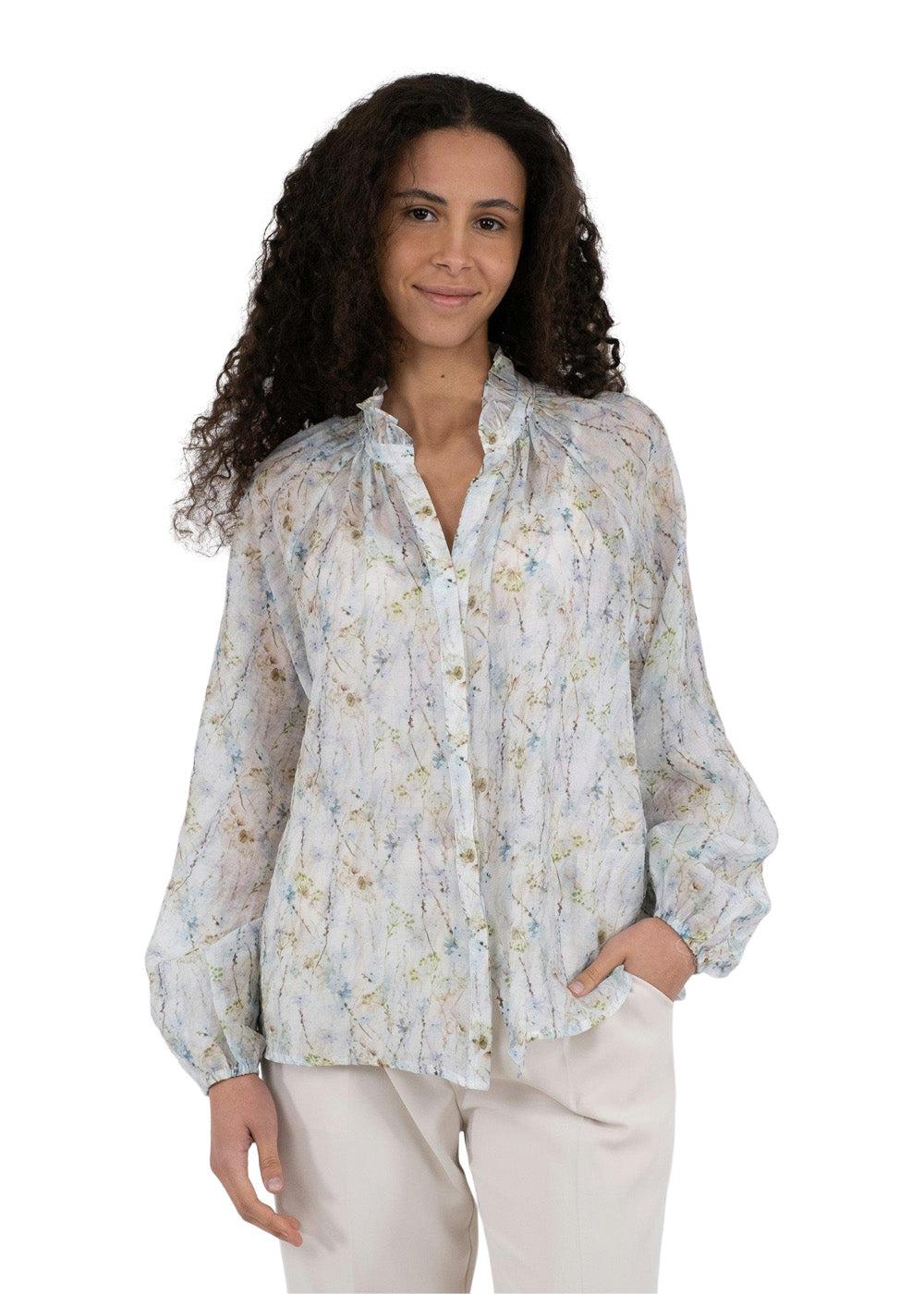 Solbi Whispering Blooms Blouse - Light Blue - Image 3