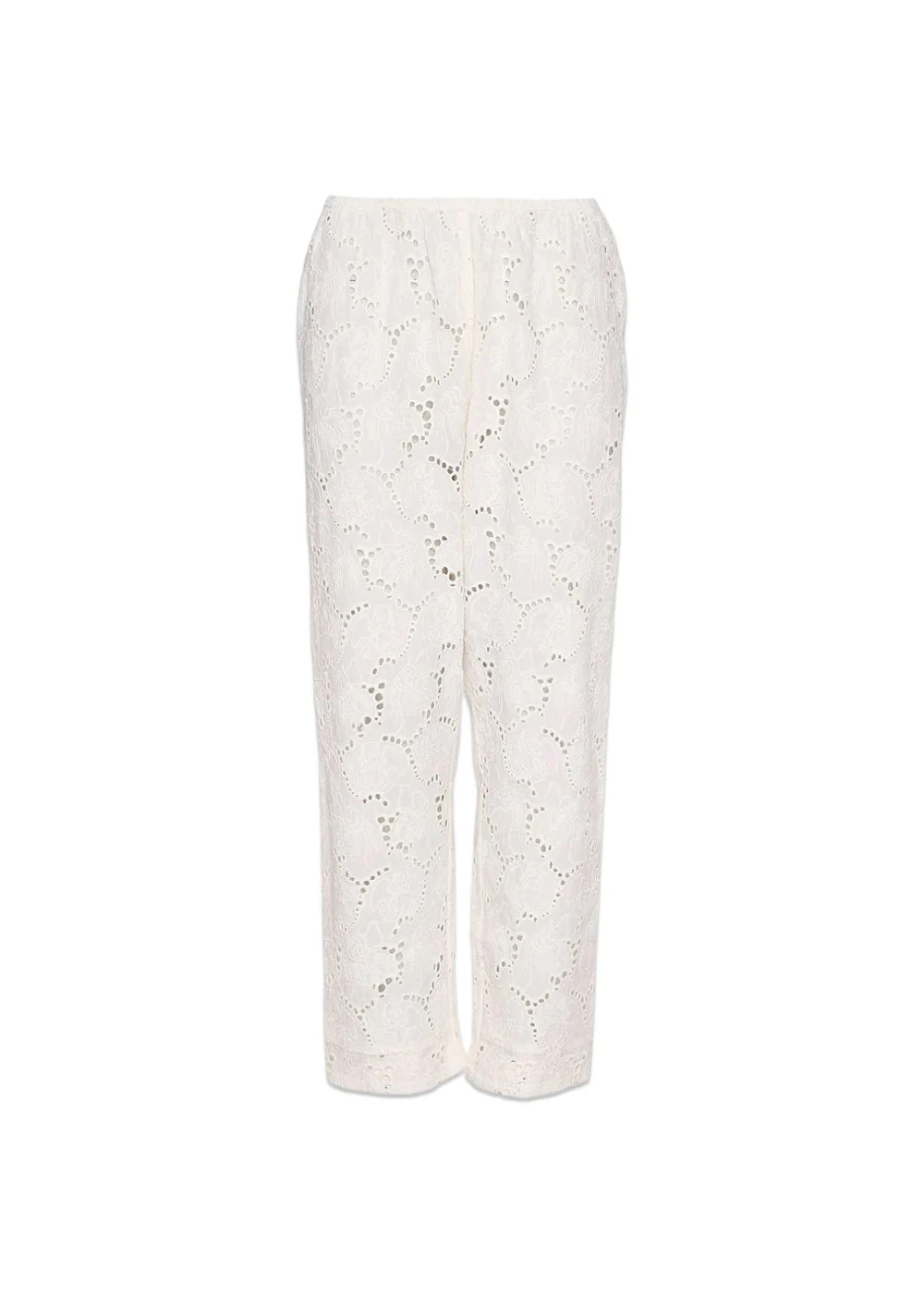 ASTA LEFTOVER BRODERIE ANGLAISE PANTS - White Swan