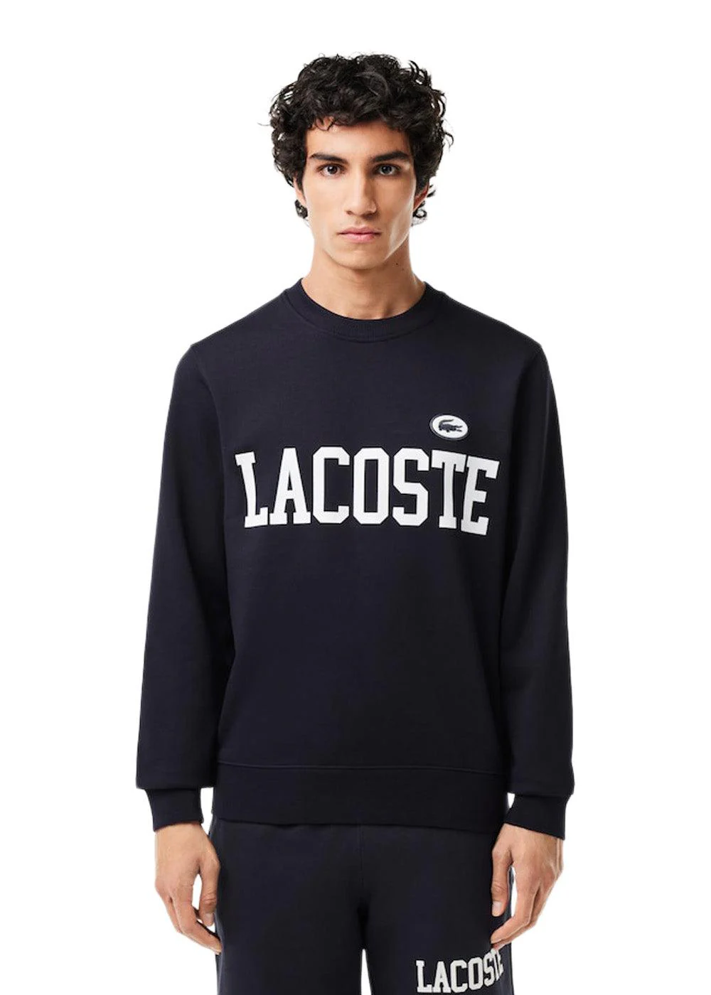 Flocked Fleece Jogger Sweatshirt - Navy - Image 2