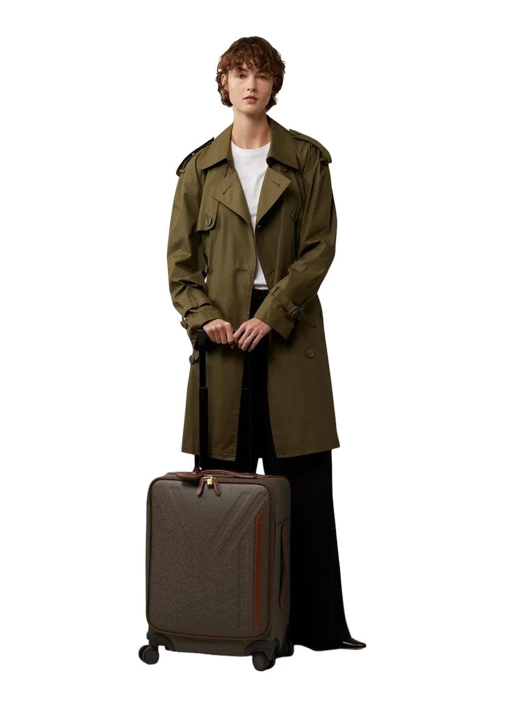 Heritage 4 Wheel Suitcase Eco Sctchgrain - Mole-Cognac - Image 4