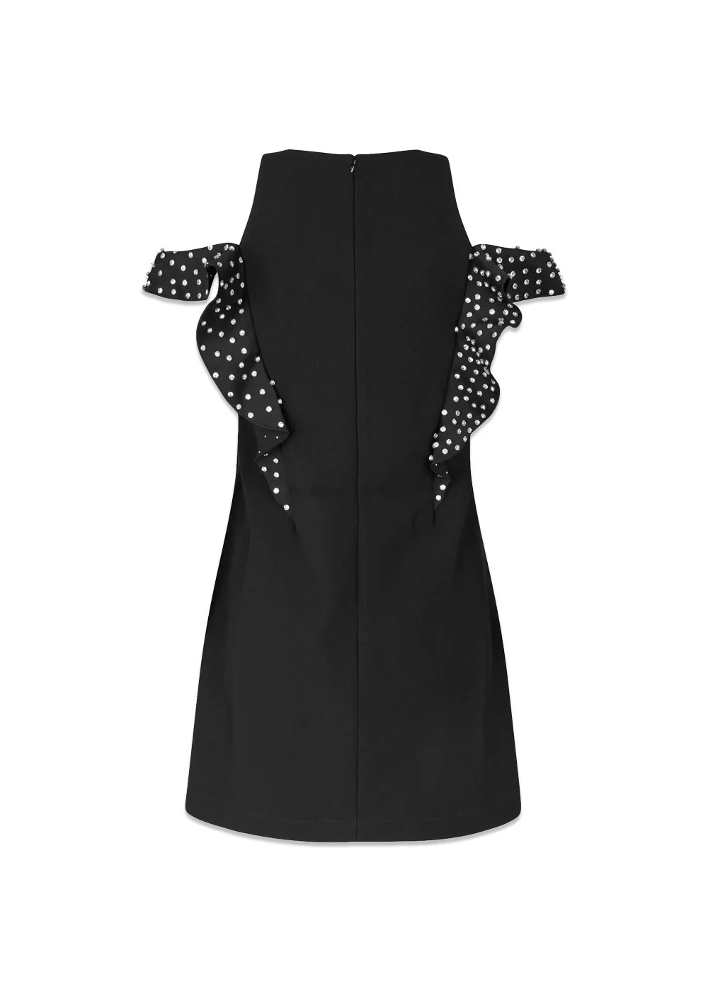 Ruffle Sleeve Mini Dress - Black - Image 3