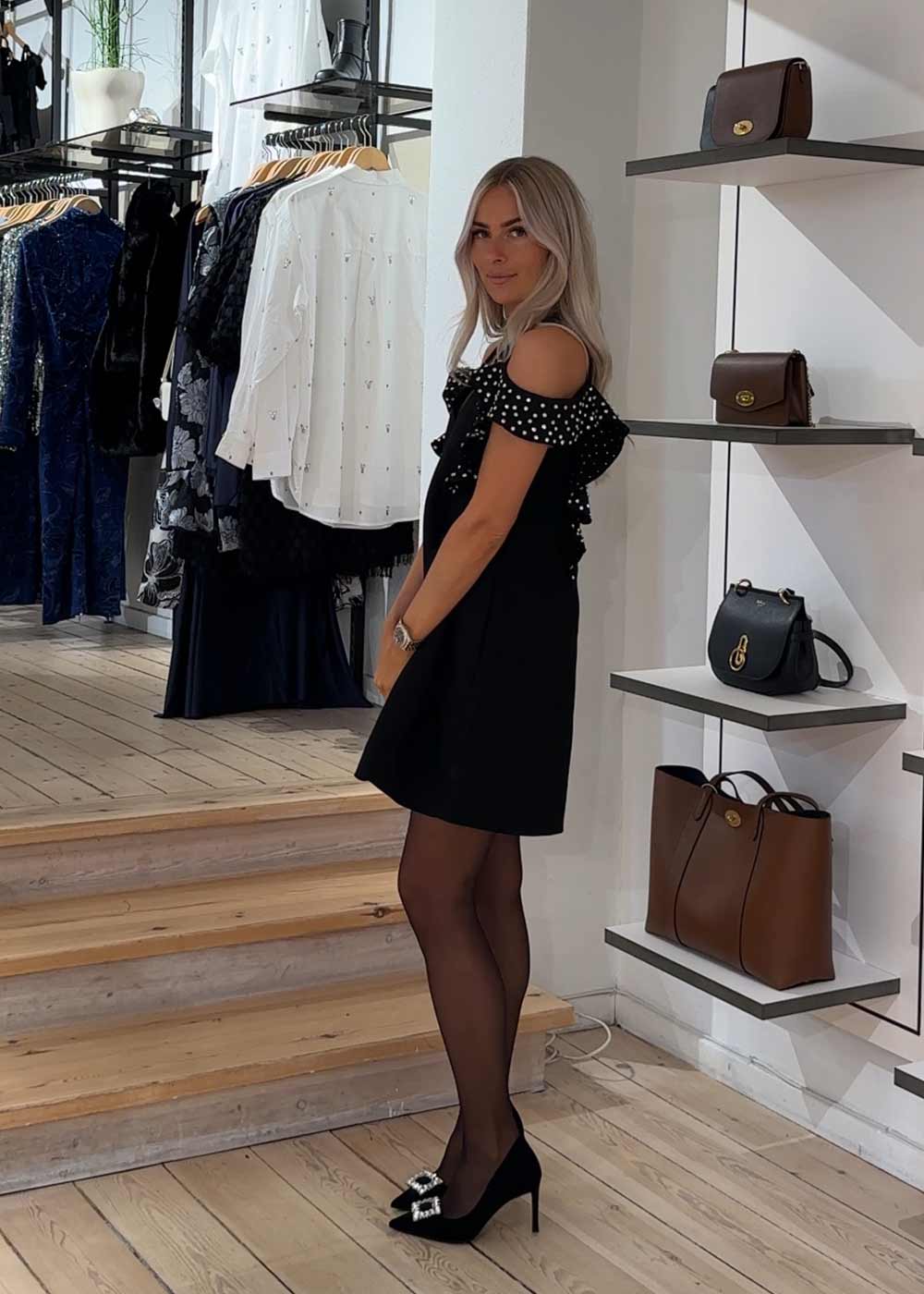 Ruffle Sleeve Mini Dress - Black - Image 4