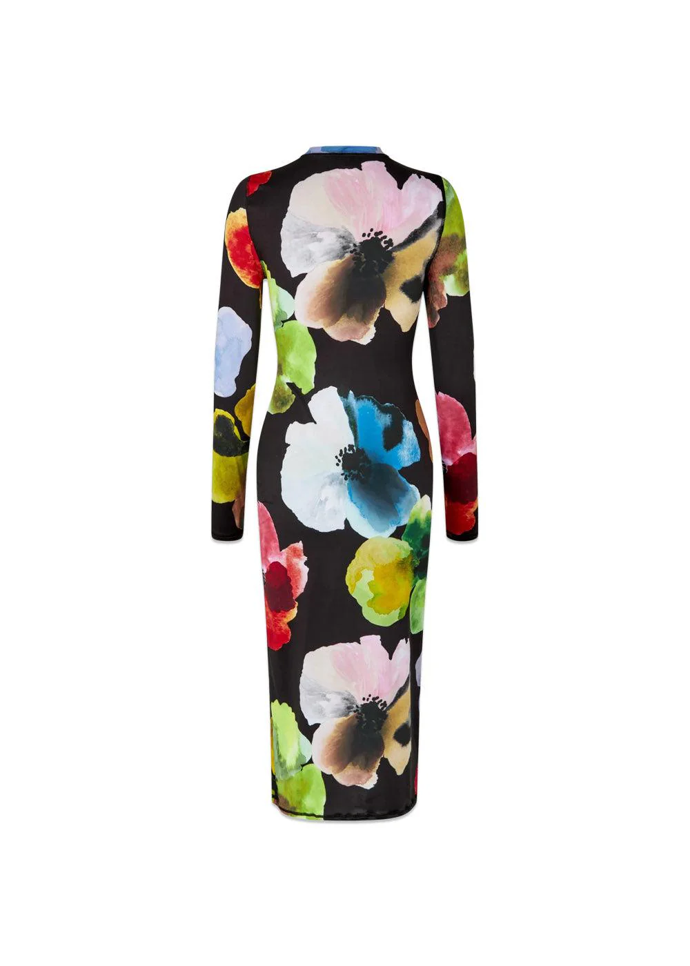 Pullover Long Sleeve Midi Dress - Watercolor Bloom - Image 2