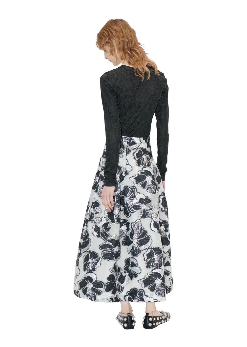Voluminous Midi Skirt - Anemone Jacquard - Image 4