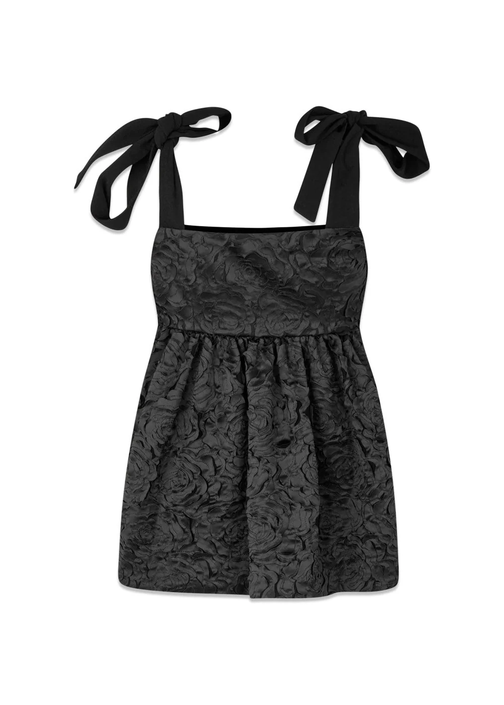 Contrasted Tie Top - Jet Black - Image 2