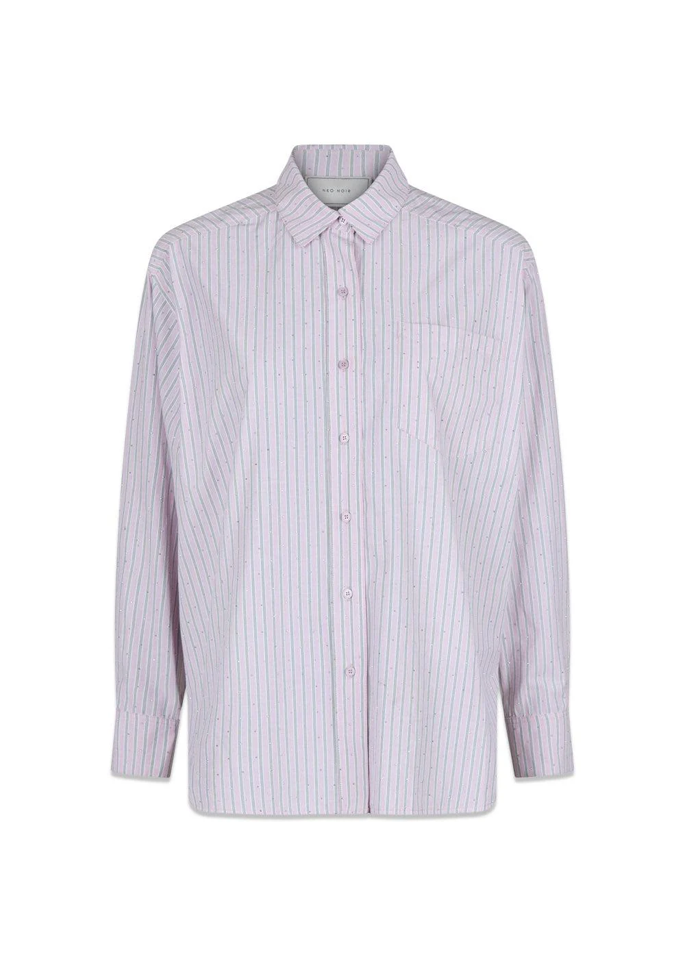 Dalma Stripe Stone Shirt - Rose Glitter