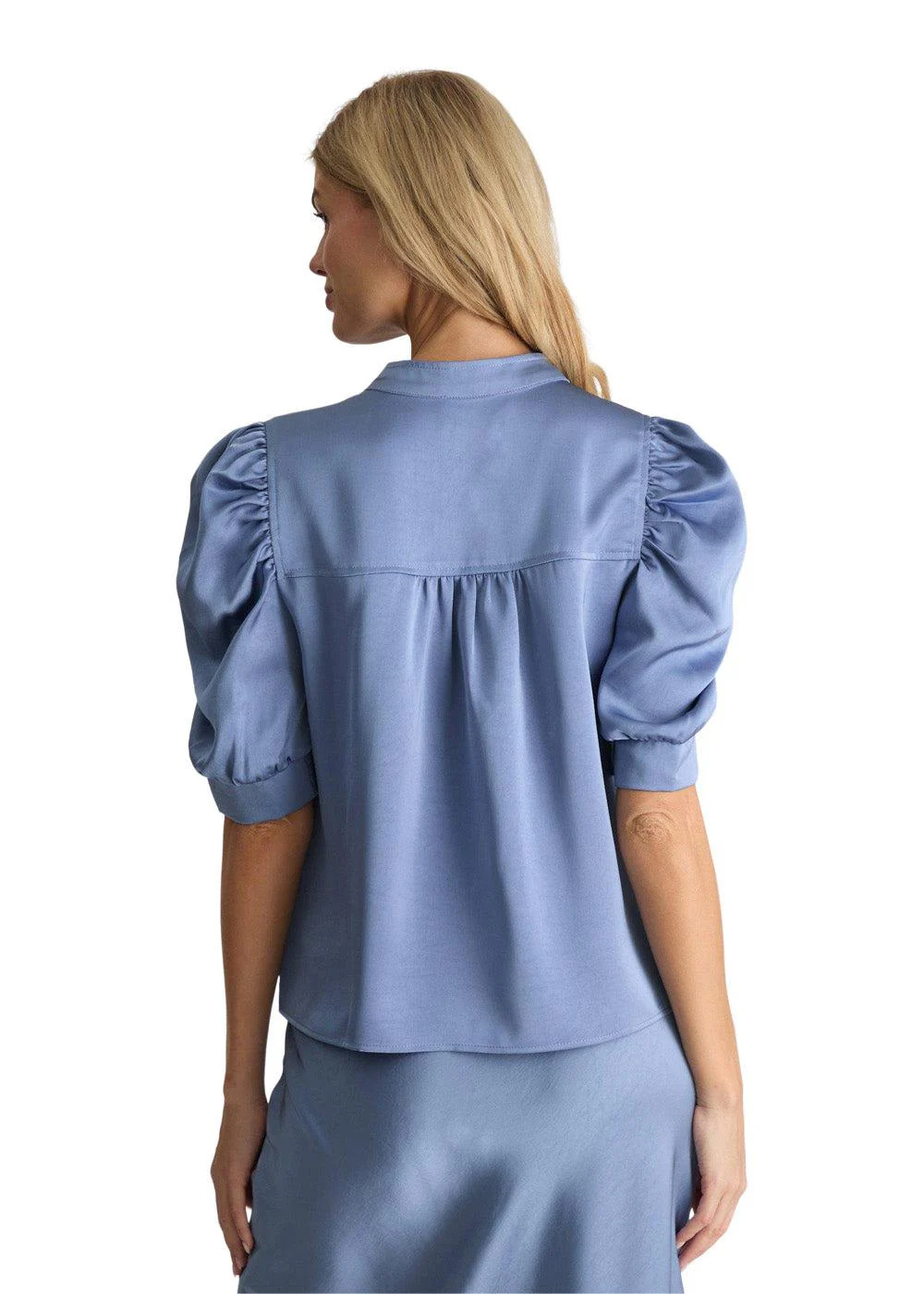 Roella Heavy Sateen Blouse - Smoke Blue - Image 4