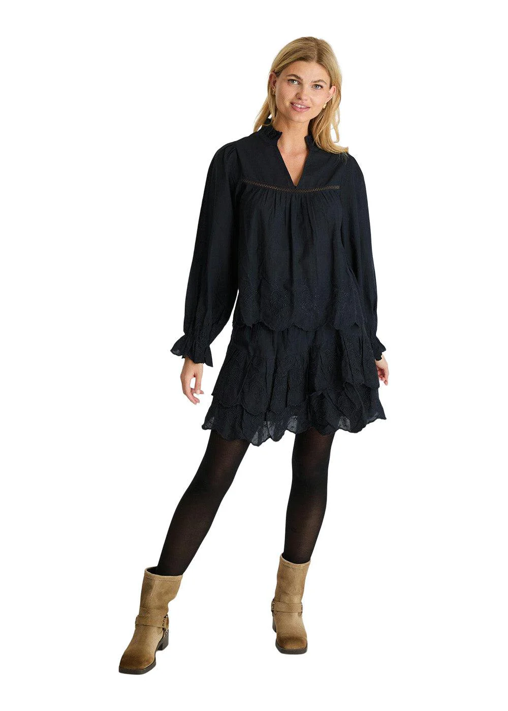 Heline Emb Blouse - Navy - Image 3