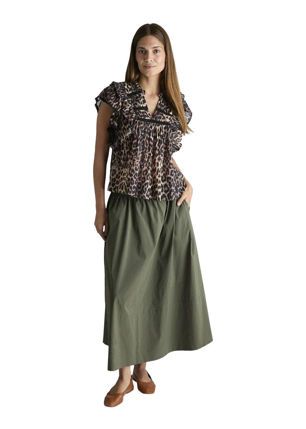 Jayla Leo Voile Top - Leopard - Image 3