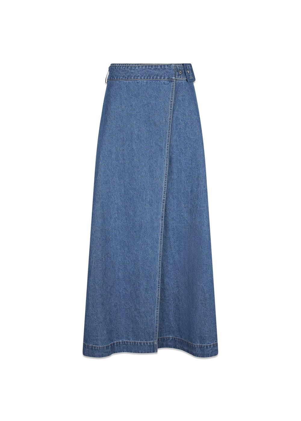 Nina Wrap Denim Skirt - Blue