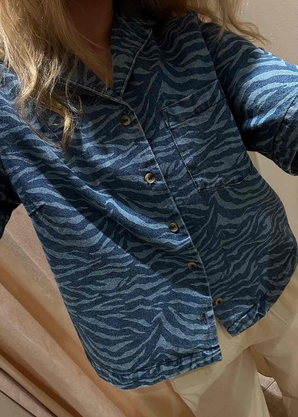 MaseMD print SS shirt - Blue Zebra - Image 4