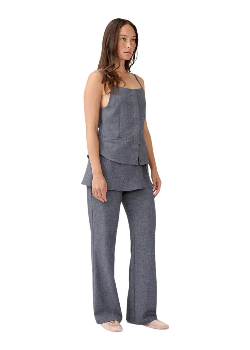 MikkelineMD strap top - Dark Grey Melange - Image 3