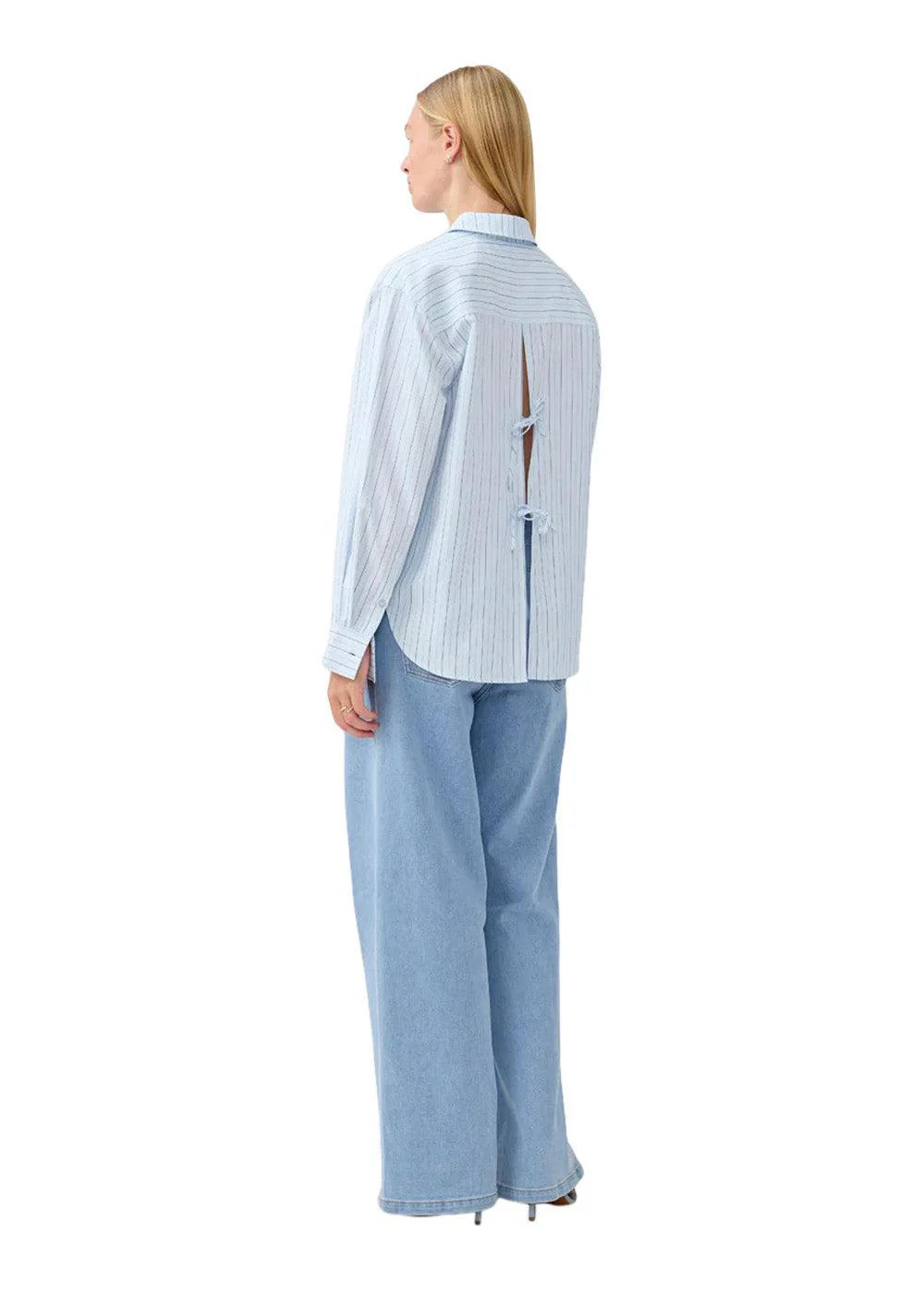 MilleMD stripe shirt - Light Blue & Navy Stripe - Image 6