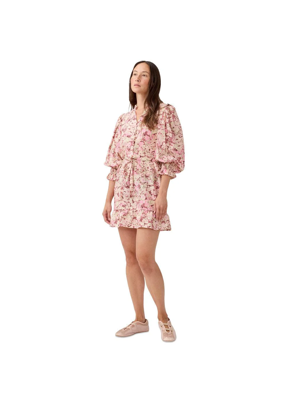 MeliaMD print LS dress - Pink Blossom - Image 3