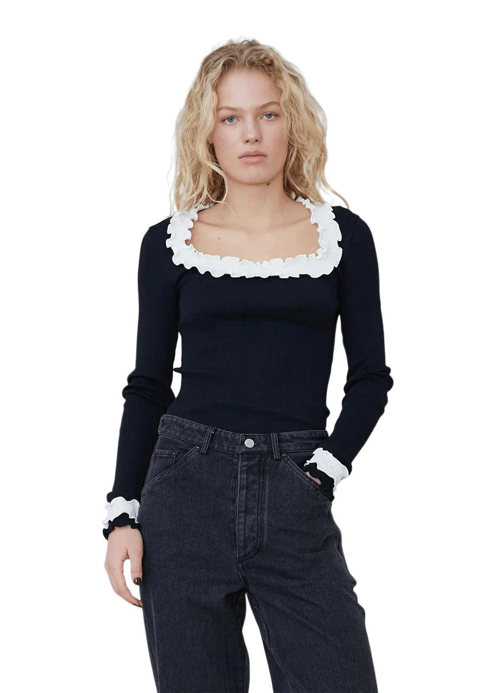 ROSIE SEAMLESS TOP - Black - Image 2