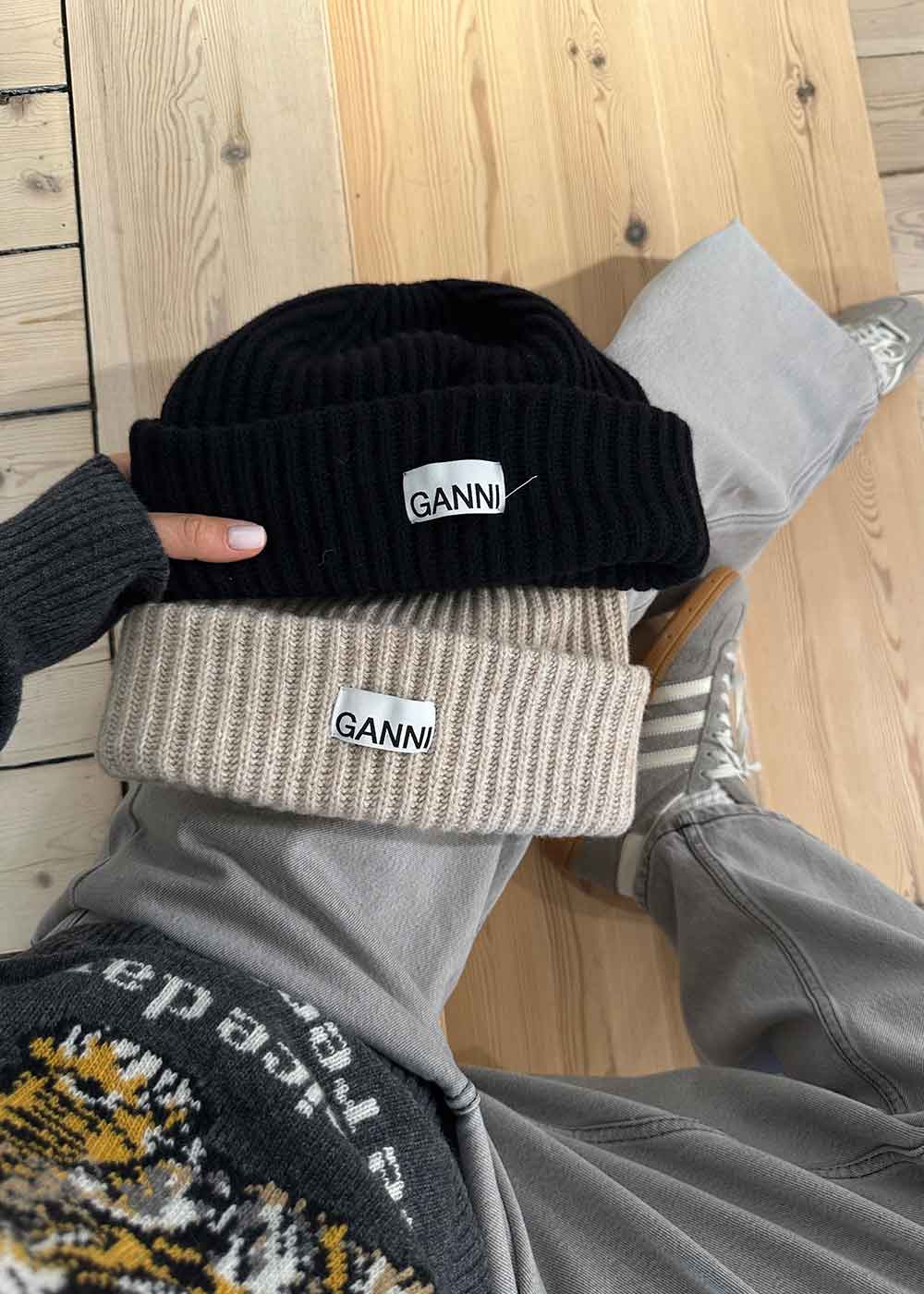 Structured Rib Beanie - Black - Image 2