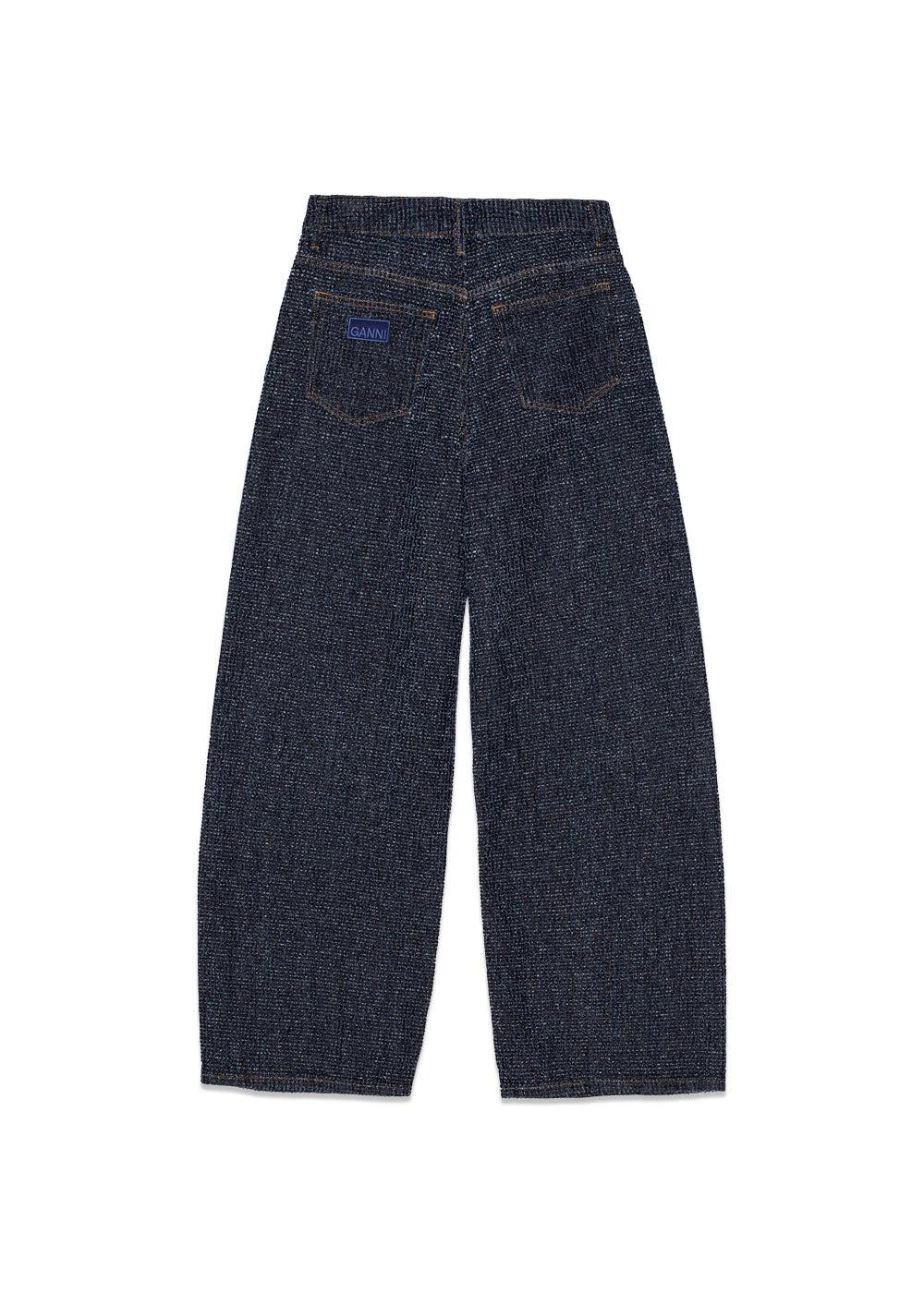 Fluffy Denim Wide Jeans - Rinse - Image 4