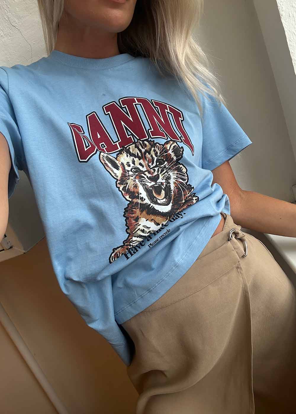 Basic Jersey Tiger Relaxed T-shirt - Blissful Blue - Image 2