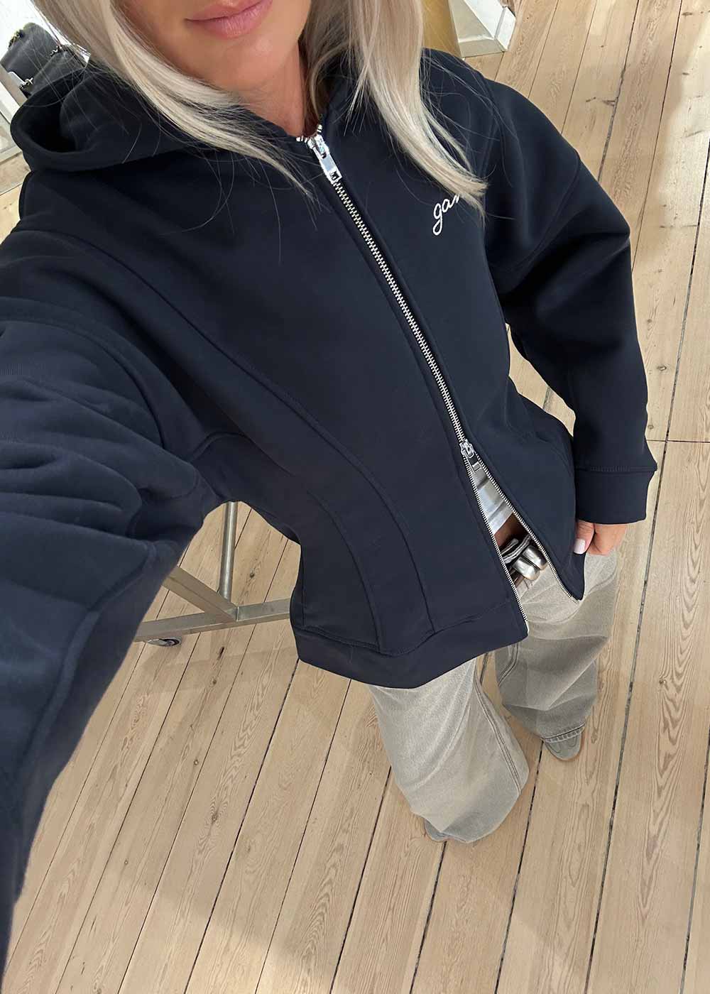 Heavy Fleece Zip Hoodie - Sky Captain - Image 4
