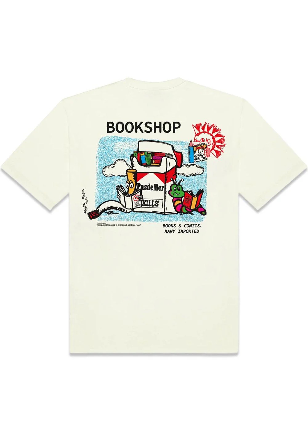 BOOK SHOP TEE - Cream - Image 2
