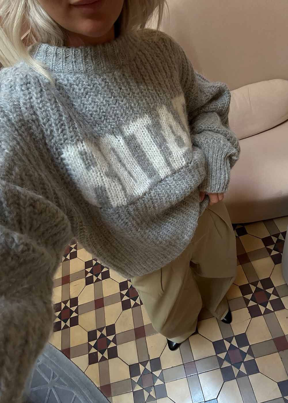 Knitted Logo Sweater - Opal Gray - Image 4