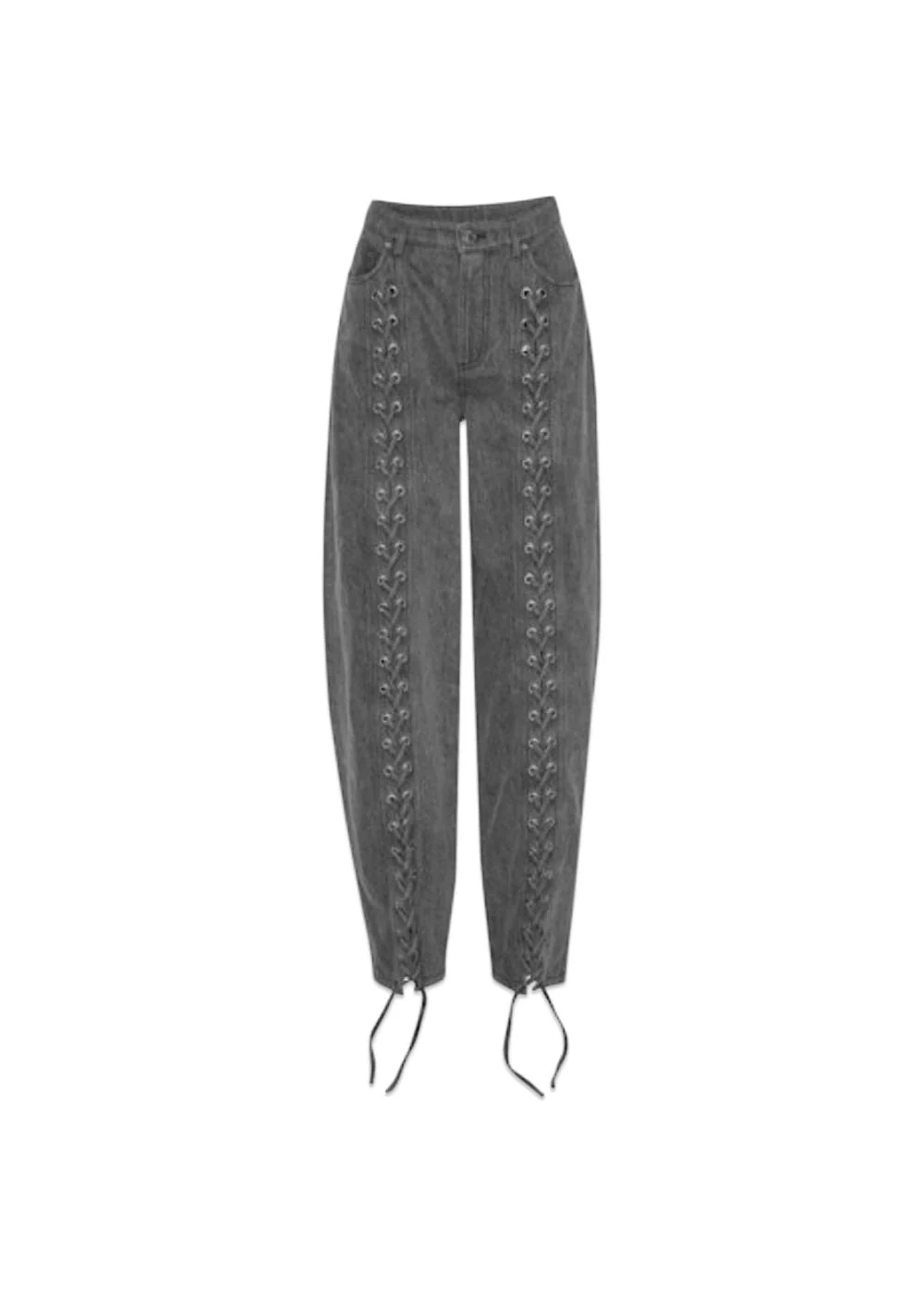 Denim Laced Leg Pants - Black