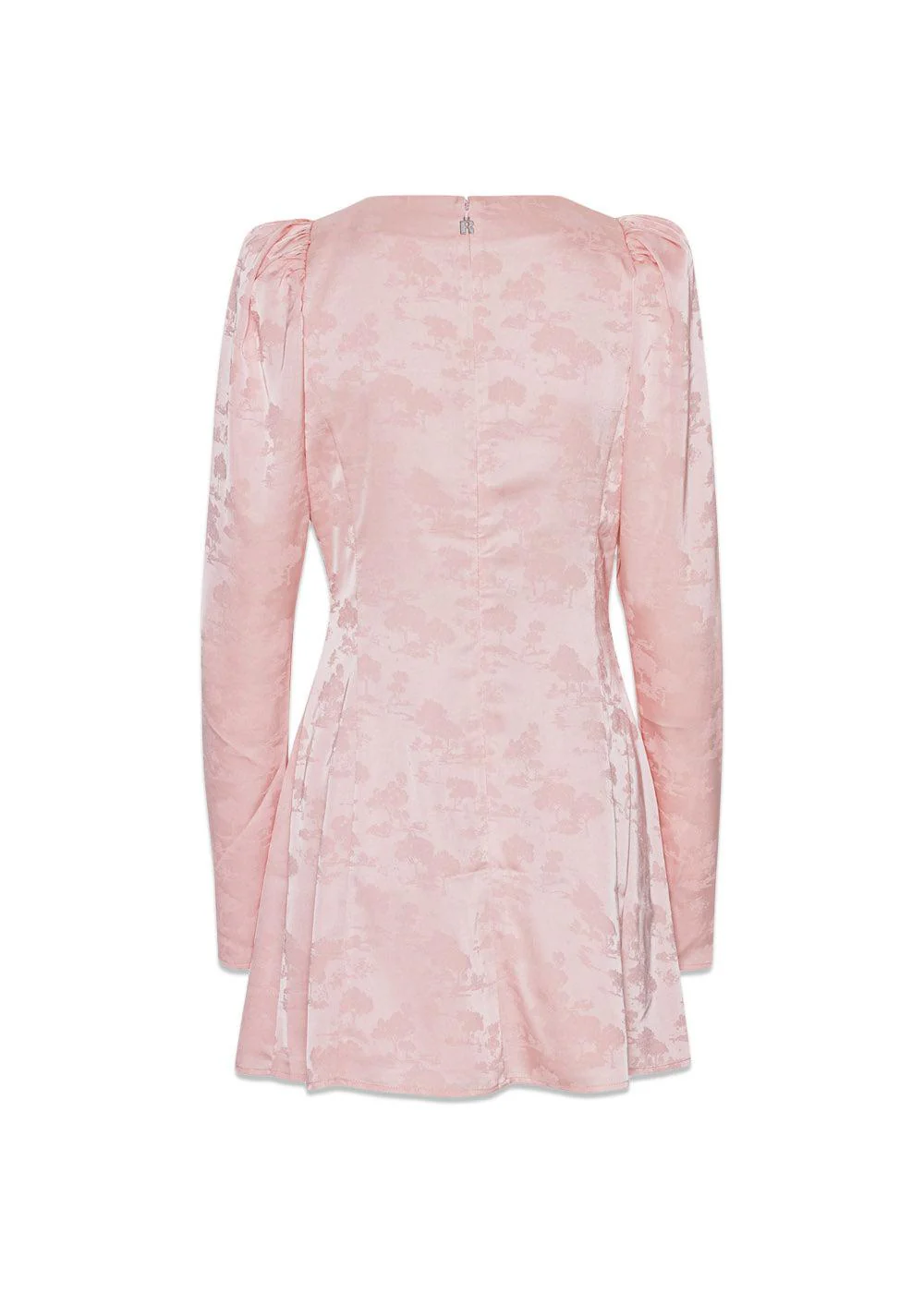Puff Sleeve Mini Dress - Silver Pink - Image 2