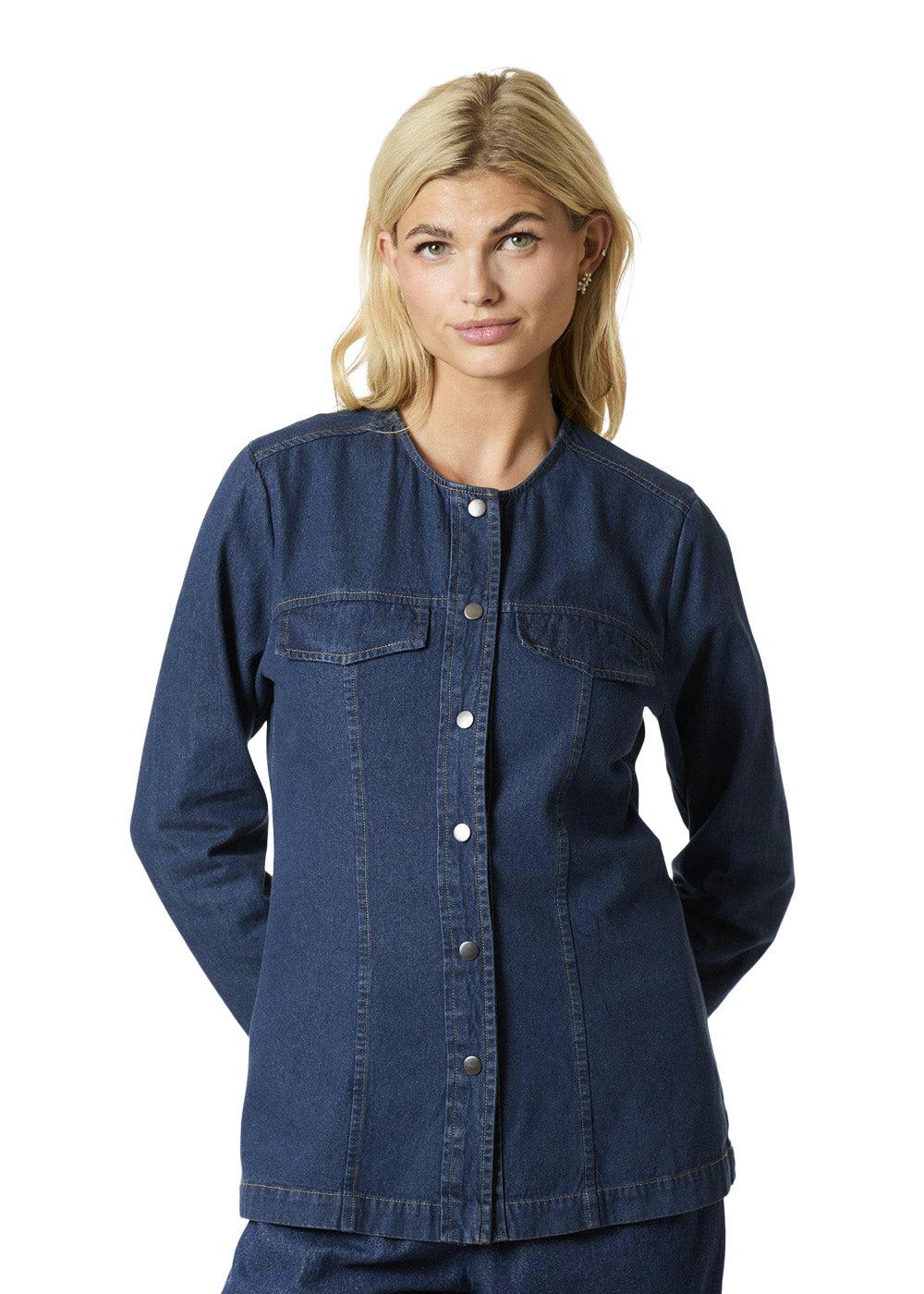 Annie Denim Blouse - Dark Blue - Image 3