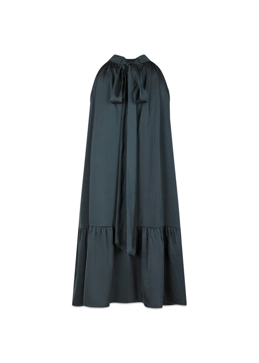 Aladia Drapy Satin Dress - Dark Blue - Image 2