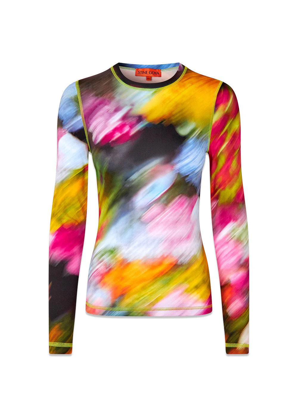 ELASTIC LONG SLEEVE TOP - Liquid Floral
