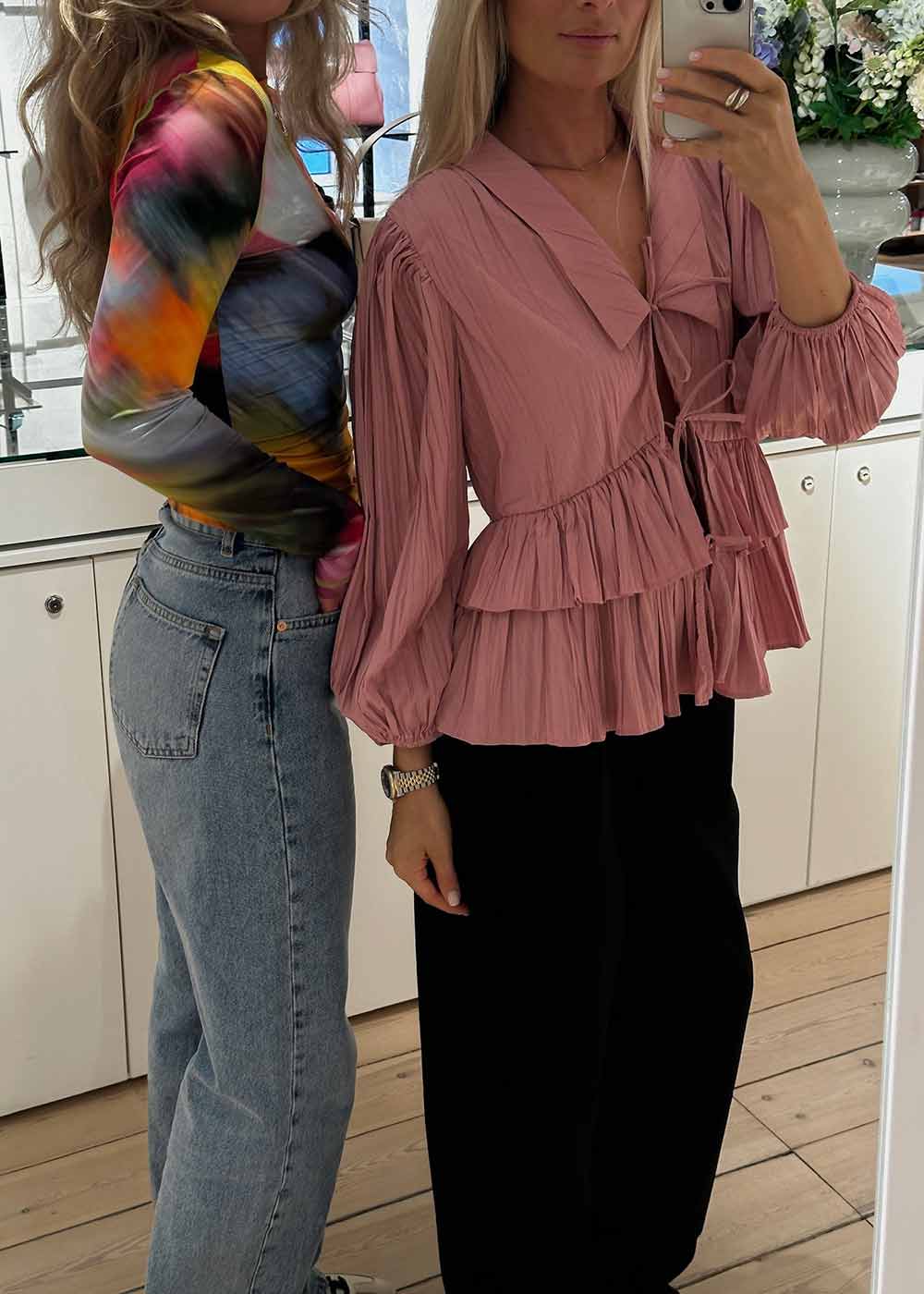ELASTIC LONG SLEEVE TOP - Liquid Floral - Image 4