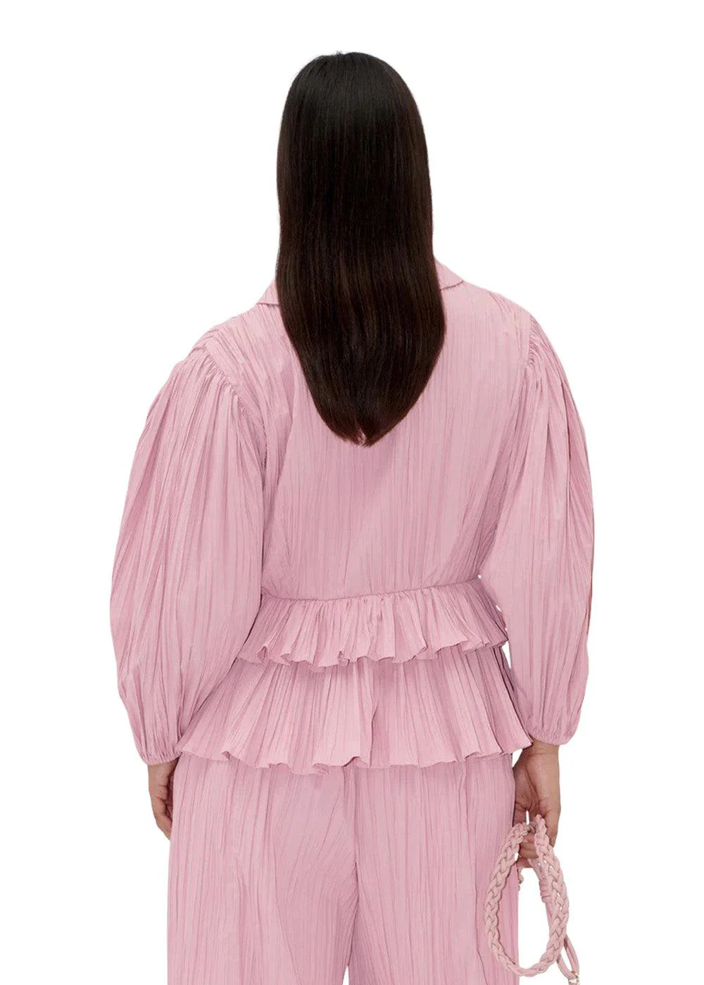 BALLOON SLEEVE TIE TOP - Pink Nectar - Image 5