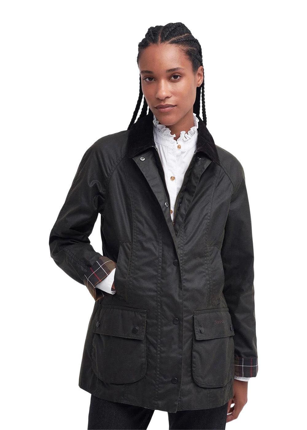 Beadnell Wax Jacket - Olive - Image 3