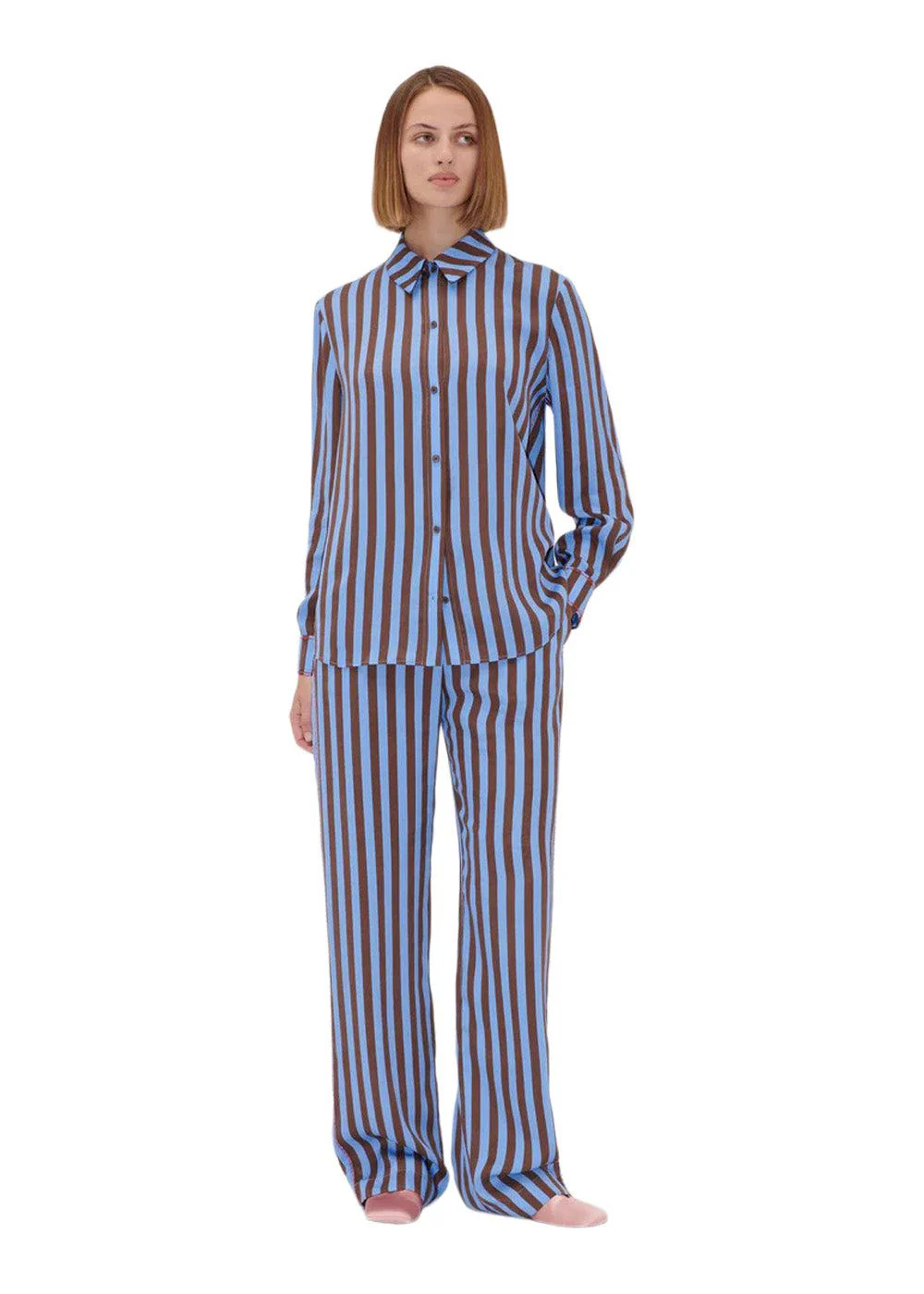 ELASTICATED LONG PANTS - Embroidery Stripe - Image 2