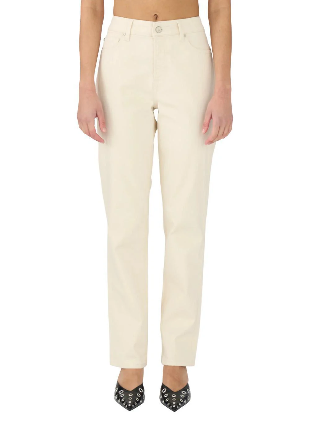 Tonya Cropped Jeans Wash Natural Ecru - Ecru - Image 3