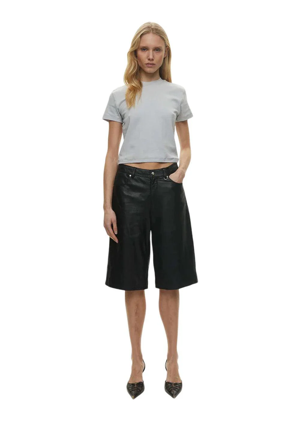 Deep Leather Shorts - Black - Image 4