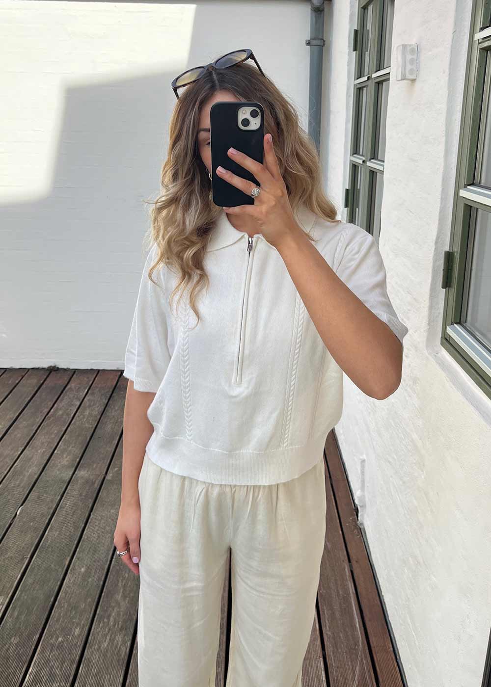Vika Knit Polo - Off White - Image 2