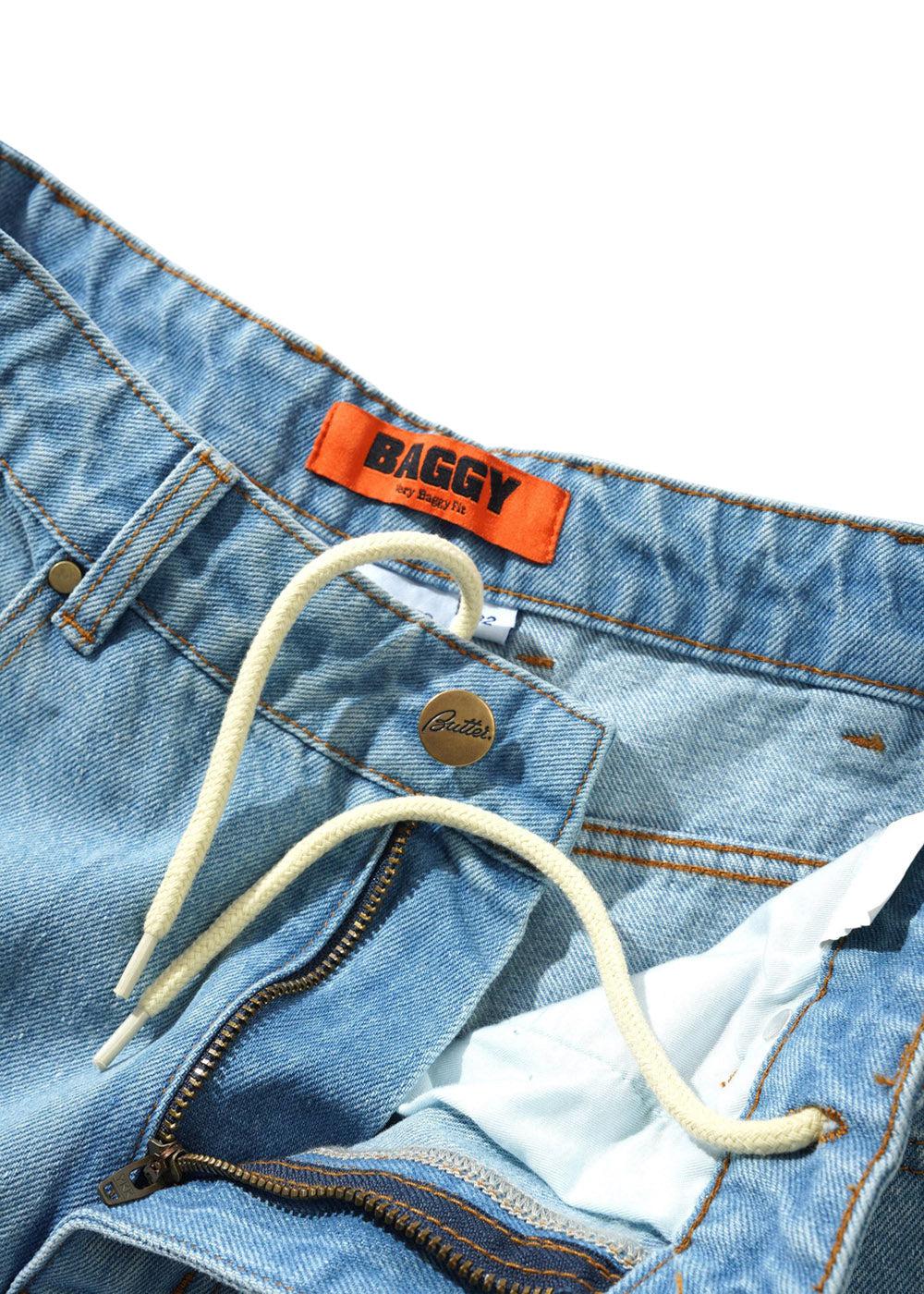 Lock Baggy Denim Jeans - Light Indigo - Image 3
