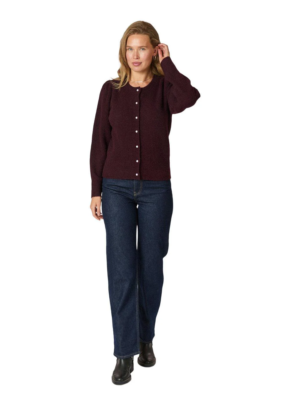Nuna Knit Cardigan - Wine - Image 3