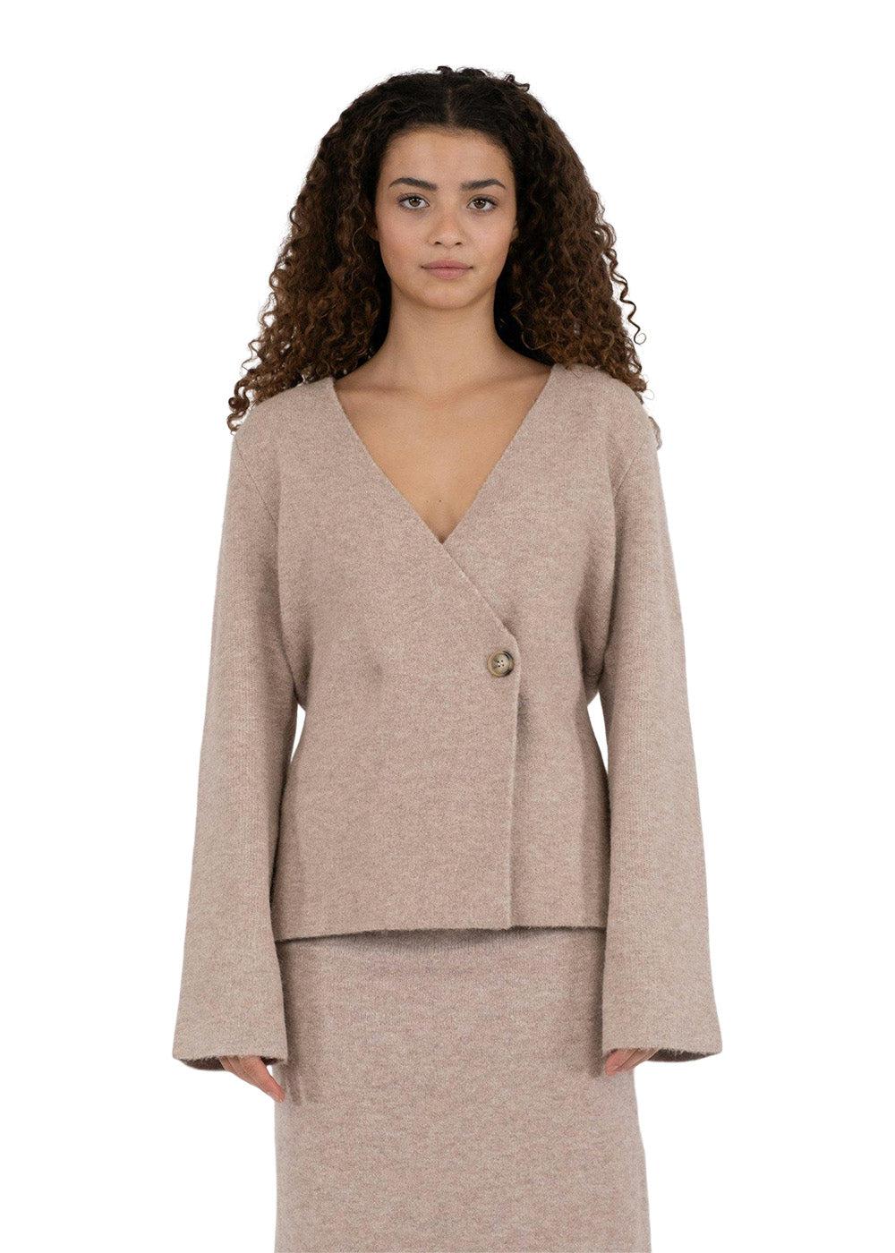 Marie Louise Knit Cardigan - Sand Melange - Image 3